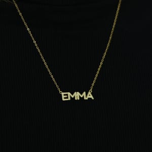 Collar con nombre de burbuja: collar con nombre de burbuja con letras, collar con nombre de burbuja personalizado, collar de burbuja, collar minimalista, collar con nombre delicado