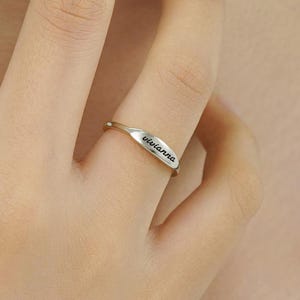 Custom Name Ring: Personalized Sterling Silver Name Ring, Personalized Ring for Mom, Personalized Stackable Ring, for Her Gift