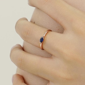 Personalized Marquise Birthstone Ring: Sterling Silver Birthstone Ring, Gift for Grandma, Gift for Mother,  Girlfriend Gift, Stacking Ring