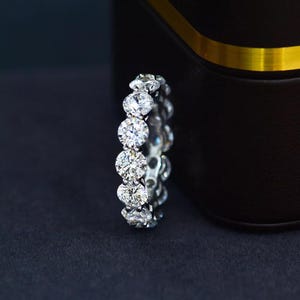 Exquisite Moissanite Eternity Ring - Sterling Silver with 950 Platinum Plating