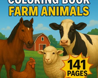 Farm Animals Coloring Book for Kids – 141 Pages of Fun Activity for Ages 4+