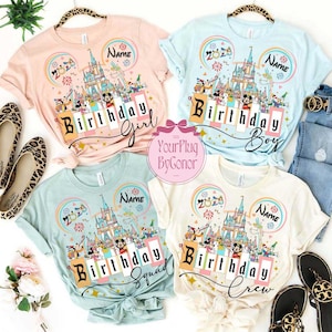 Disney Birthday Girl and Boy Shirt, Disney Birthday Family Shirts, Disney Trip 2025, Disney Birthday Squad, Mickey And Friends Birthday