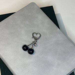 Large Black Cherry Keychain