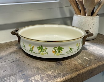 Buffet vintage ASTA da Alemanha Ocidental, em esmalte maciço, com puxadores florais em latão, 26 cm (10,25").