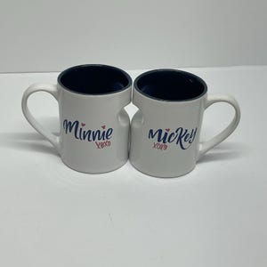 Disney Parks Interlocking Je t'aime I Love You Minnie & Mickey Mouse XOXO Mugs image 4