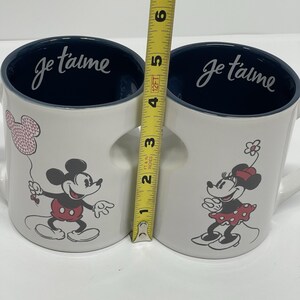 Disney Parks Interlocking Je t'aime I Love You Minnie & Mickey Mouse XOXO Mugs image 12