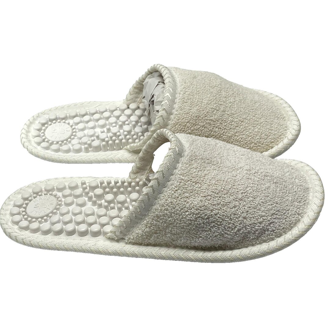 Vintage 1997 Terry Cloth Slides Textured Massage Slippers Made in Italy ...