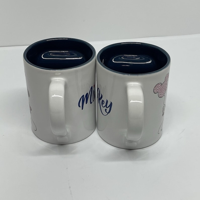 Disney Parks Interlocking Je t'aime I Love You Minnie & Mickey Mouse XOXO Mugs image 6