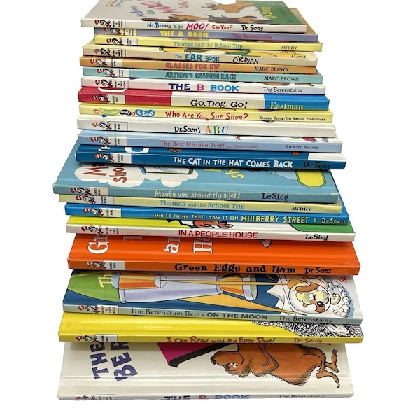 Lote de 22 libros para principiantes del Dr. Seuss y Bright Early Hardcover Vintage 60s-2001