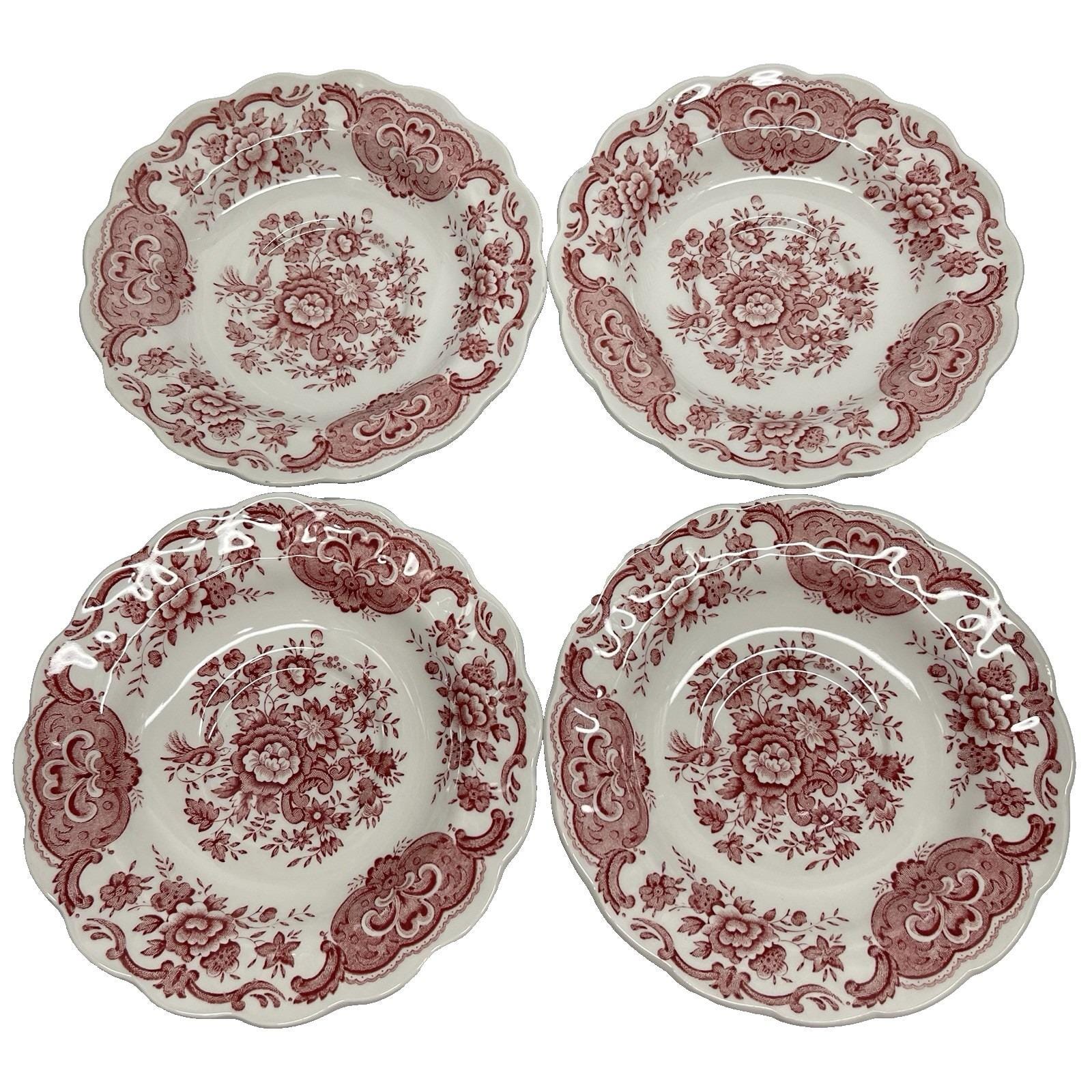 Vintage 1960s Ridgway Windsor Pink Pattern Transferware Saucer Set