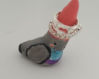 Cute Clay Pidgeon Ring Holder