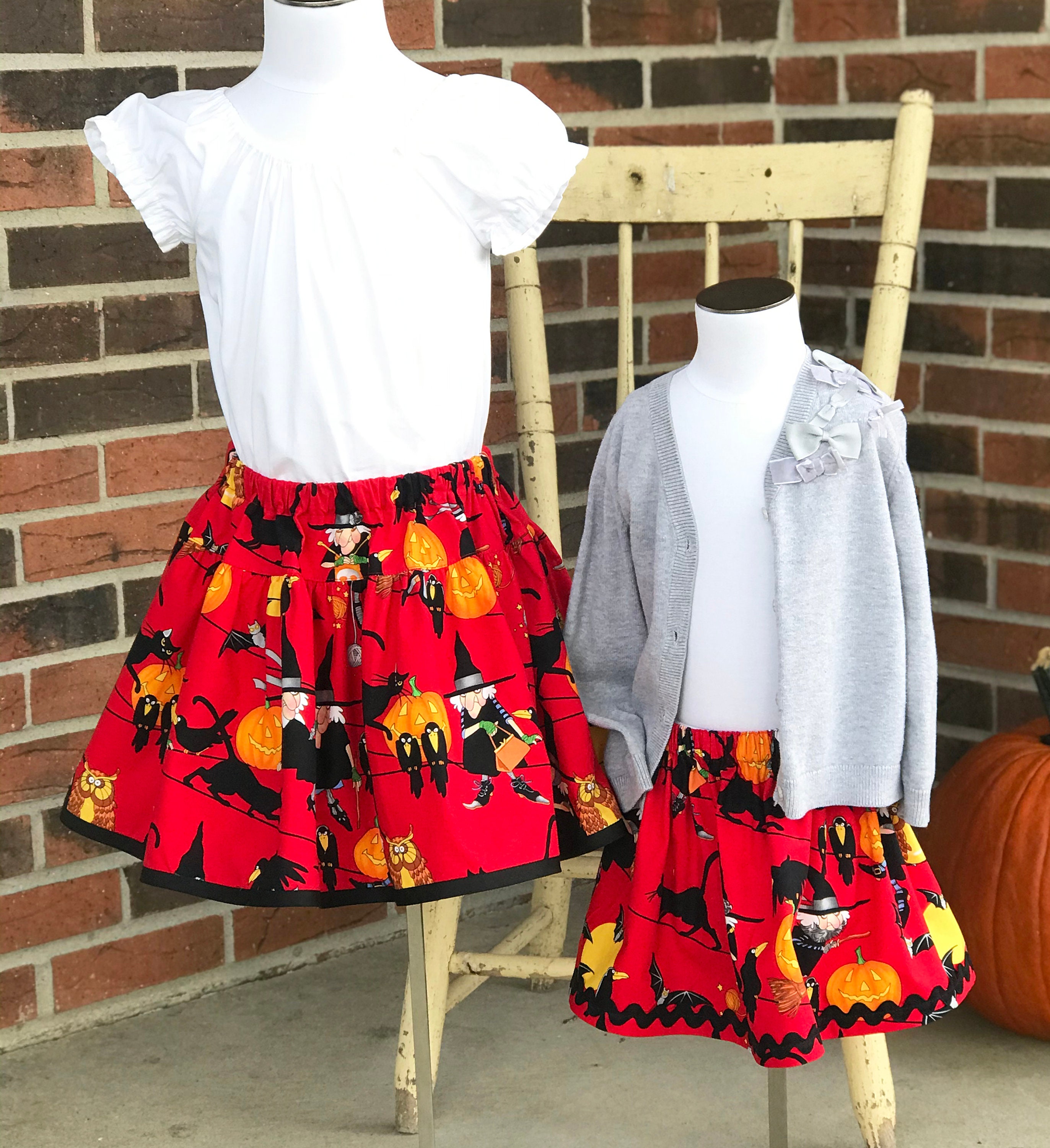3T Girls Halloween Skirt Halloween Twirly Skirt Knee Length Etsy
