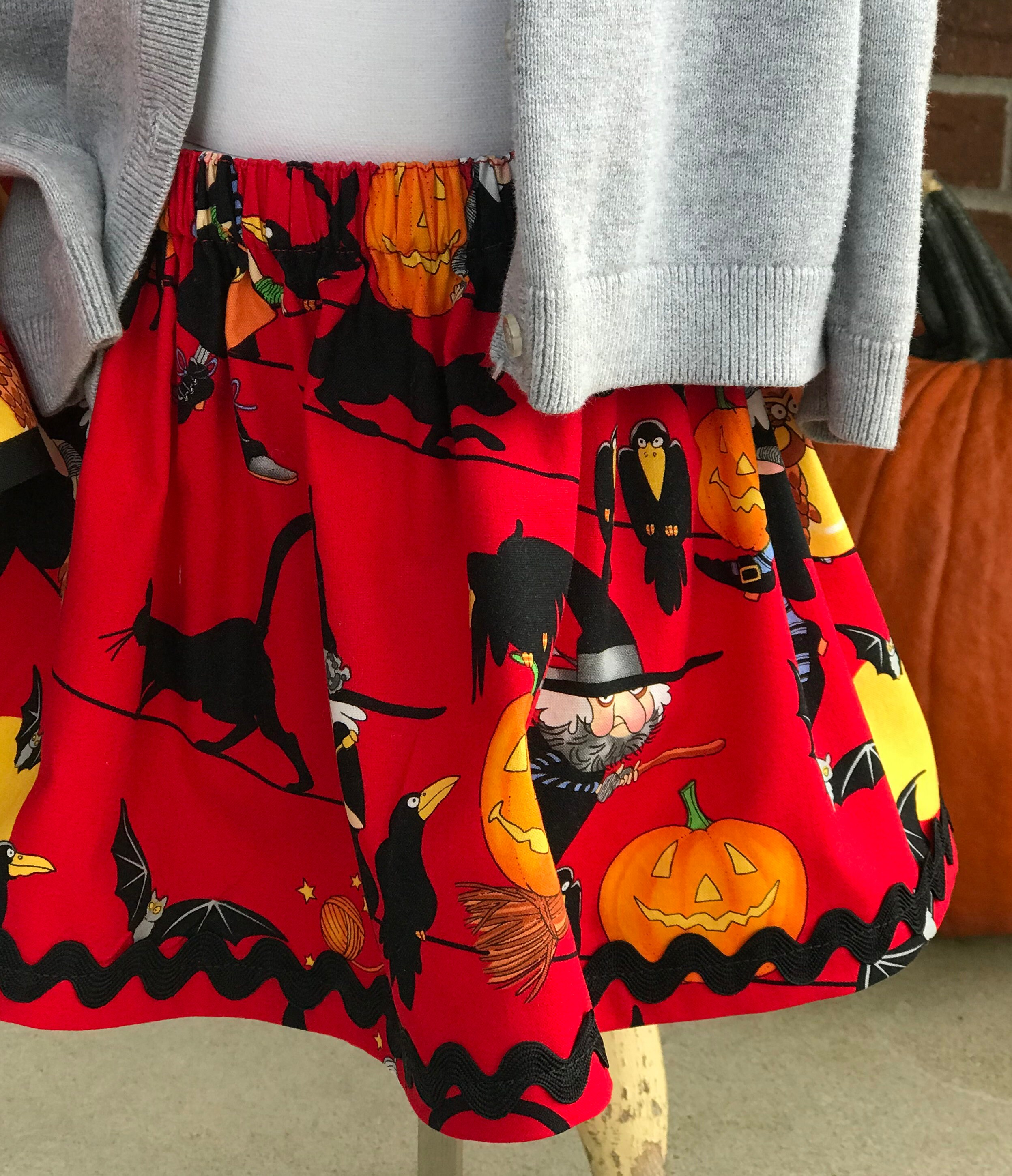3T Girls Halloween Skirt Halloween Twirly Skirt Knee Length Etsy