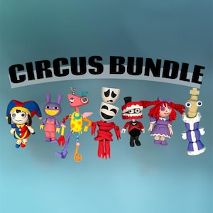 Circus Bundle 3D Printed Articulated Figures – 7 Piece Flexi Fidget Toy Set