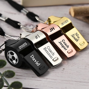 Custom Engraved Sports Whistle Necklace Personalized Coach and Teacher Gift Rope Rugby Football Custom Whistle Teacher Appreciation Gift