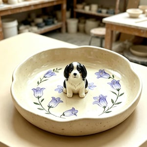 Customised 3D Dog Sculpture Jewellery Dish, Handcrafted pet figurine ring dish,Dog Memorial