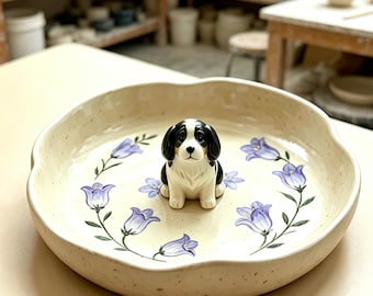 Customised 3D Dog Sculpture Jewellery Dish, Handcrafted pet figurine ring dish,Dog Memorial