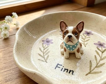 Custom 3D Dog statue Jewelry ring dish, Personalized Pet Statue Jewelry ring dish, Pet Anniversary Gifts