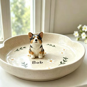 Custom 3D Dog statue Jewelry ring dish, Personalized Pet Statue Jewelry ring dish, Pet Anniversary Gifts