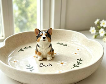 Custom 3D Dog statue Jewelry ring dish, Personalized Pet Statue Jewelry ring dish, Pet Anniversary Gifts
