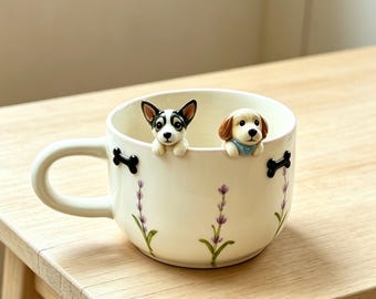 Customised pet statue mugs, personalised dog portrait mugs, gifts for pet owners,Dog Memorial
