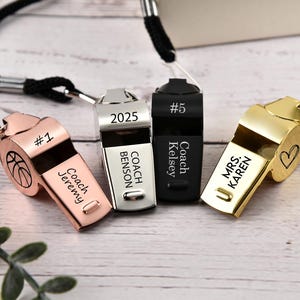 Personalized Sport Whistle,Custom Engraved Coaches Whistle,Coach Whistle Lanyard,Football Coach Gift Basketball Teacher Appreciation