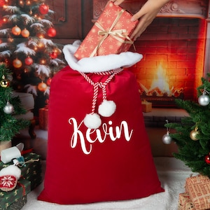 Personalized Santa Sack, Santa Gift Bag, Christmas bag, Holiday Gift Bag, Christmas Bag with Name, Large Santa Sack, Gift for Kids