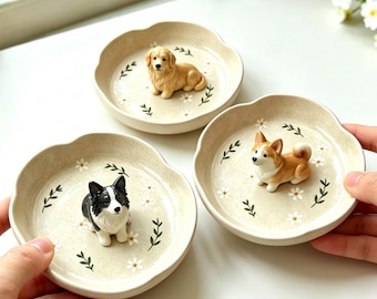 Personalized Dog-Themed Jewelry Ring Dish,Custom 3D Pet Sculpture Ring Dish,Dog Birthday Gifts