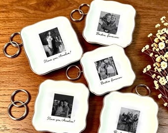 Personalised Photo Trinket Dish, Custom Jewelry Ring Dish, Trinket Tray for Best Friend, Bestie, Bridesmaid Proposal, Wedding Gift