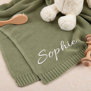 Personalized Baby Blanket | Soft Cotton Knit | Custom Baby Name Blanket | Baby Shower Gift | Newborn Blanket | Keepsake Gift for Baby