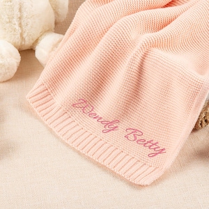 custom Baby Blanket , Embroidered Name Knit Blanket, Knitted Baby Name Blanket, Baby Name Blanket, Personalized Name, Name Blanket for Girl