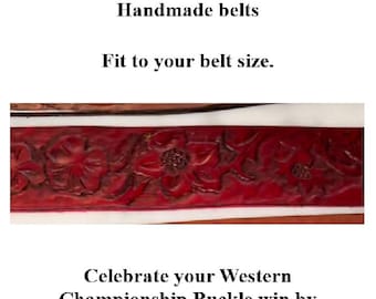 Red Roses and Daisies and Clover Floral Belt