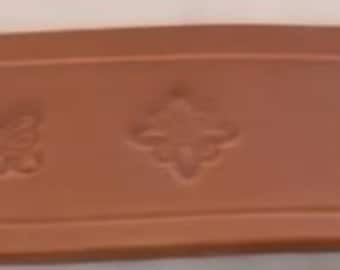 Natural Tan Border Belt Butterflies and Flower Stamped