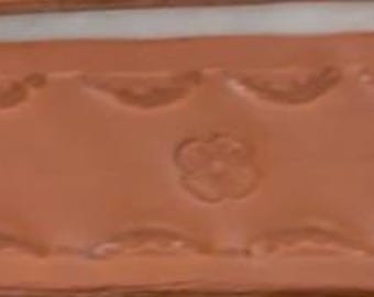 Natural Tan Belt with Arches and Four-Leaf Clovers