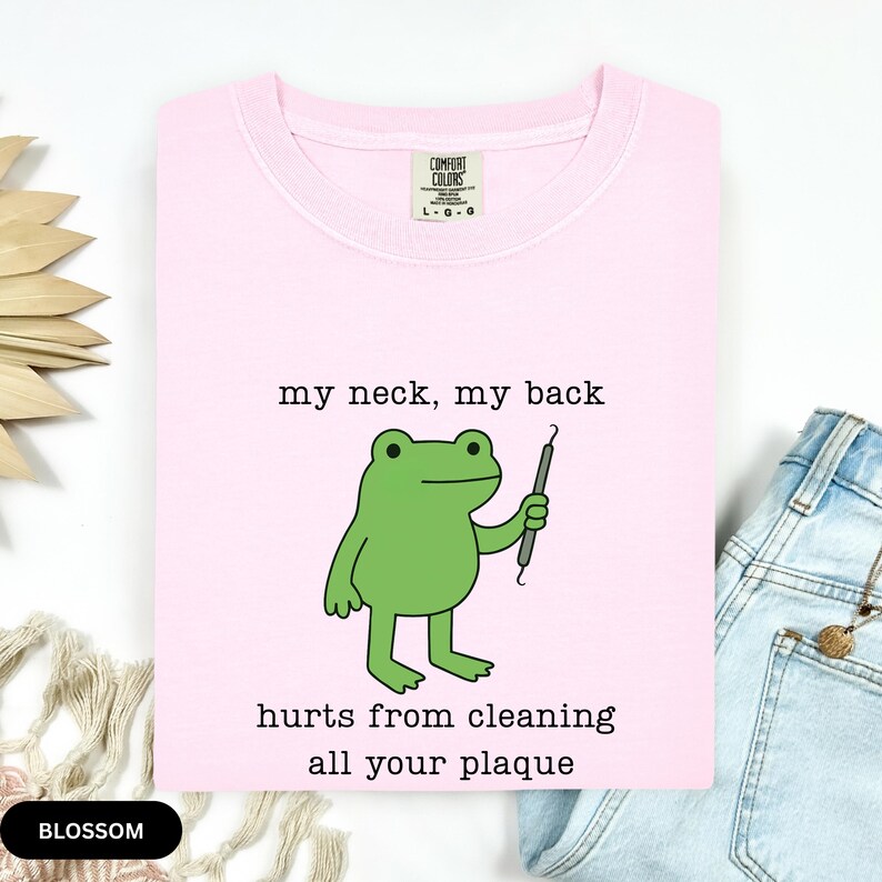 Comfort Colors Funny Frog shirt for Dentist, Dental Hygienist Graduation Gift, Toad Dental Assistant Tee, Dental Hygiene, Dental Office image 4