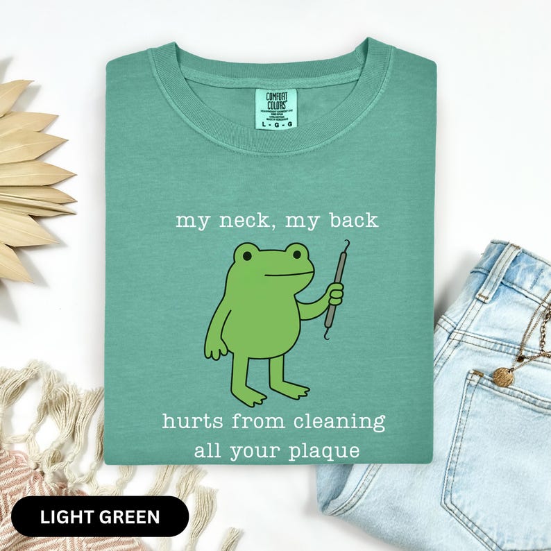 Comfort Colors Funny Frog shirt for Dentist, Dental Hygienist Graduation Gift, Toad Dental Assistant Tee, Dental Hygiene, Dental Office image 8