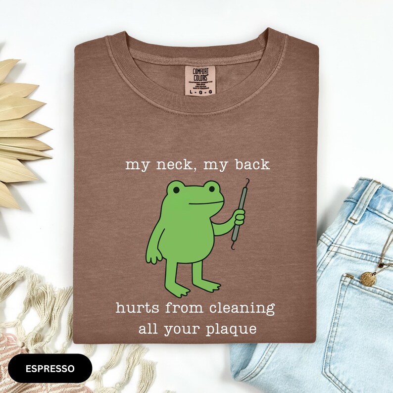 Comfort Colors Funny Frog shirt for Dentist, Dental Hygienist Graduation Gift, Toad Dental Assistant Tee, Dental Hygiene, Dental Office image 7