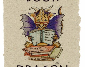 Book Dragon on Handmade Paper