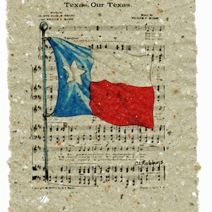 Texas Our Texas on Handmade Paper