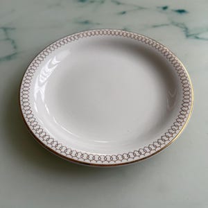 Rörstrand ARISTA Side Plate - Vintage Scandinavian Porcelain, Mid-Century Swedish Design, Gold Geometric Pattern