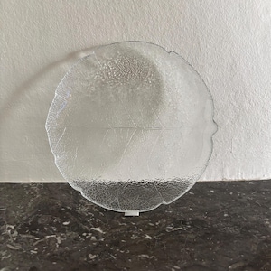 Arcoroc &quot;Lövet&quot; Dessert Plate - Aspen Leaf Design - 1970s French Glassware