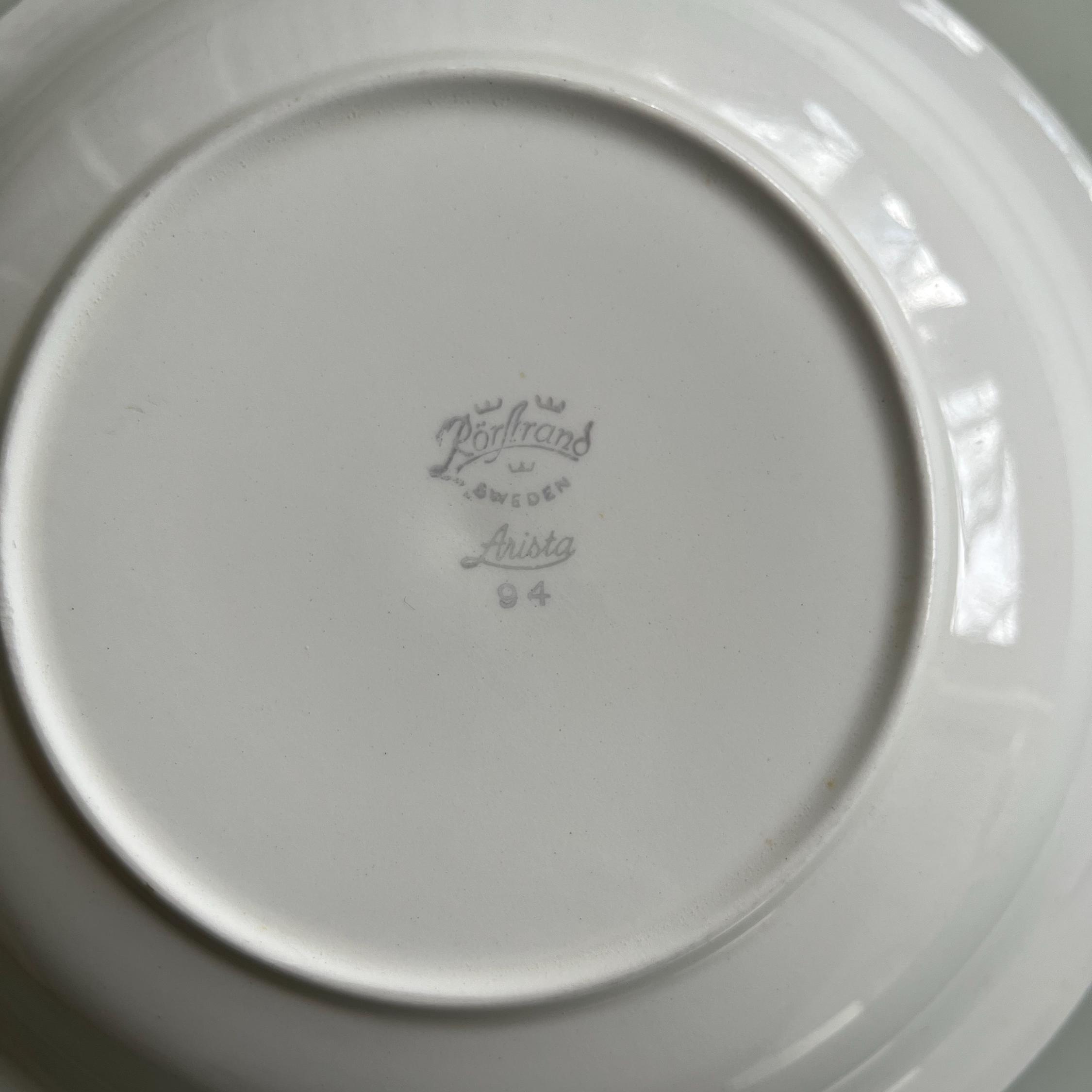 Rörstrand ARISTA Suppenteller - Vintage schwedisches Porzellan, Retro-Goldmuster, 1960er Jahre Skandinavisches Design