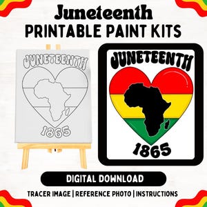 Juneteenth Digital Sip n Paint Download | Paint Kit for Girls Night| Black History Month | BHM | Juneteenth | Sip n Paint Canvas