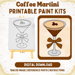 Coffee Martini Sip n Paint Digital Download | A Tini Bit Older | Paint Kit for Girls Night| Bridal Shower Activity | Sip n Paint Canvas