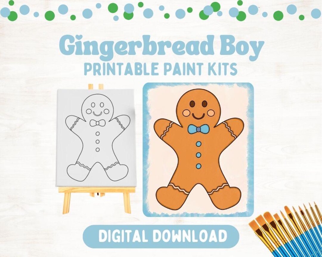 Gingerbread Man Christmas Activity: Paint Kits or Coloring Pages ...