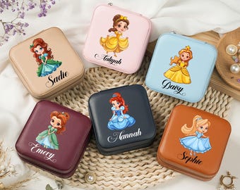 Personalized Princess Leather Jewelry Box: Custom Birthday Gift