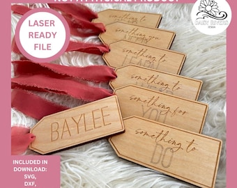 Something To Gift Tags Laser File, SVG PDF DXF (Digital Download)