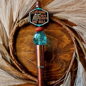 Bull Beaded Pen- Western Pen- Gift for Cowgirl- Western Accessory
