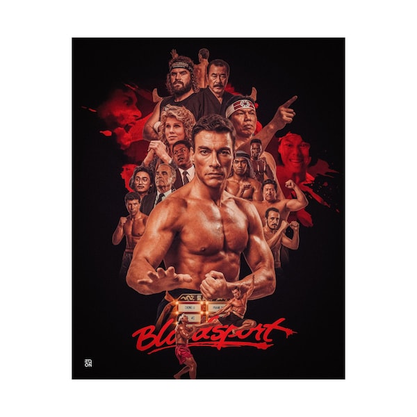 Póster de la película de acción retro Bloodsport: Impresión en homenaje a Jean-Claude Van Damme