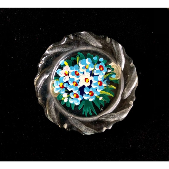 Broche Vintage Peinte Et Signée BEL - Occasion